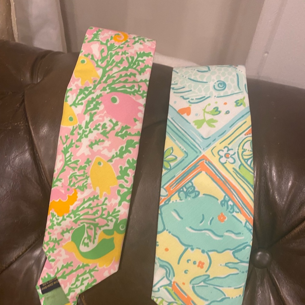 Lilly Pulitzer UNISEX SPRING floral print ties handmade via palm beach ATTIRE - Picture 3 of 16